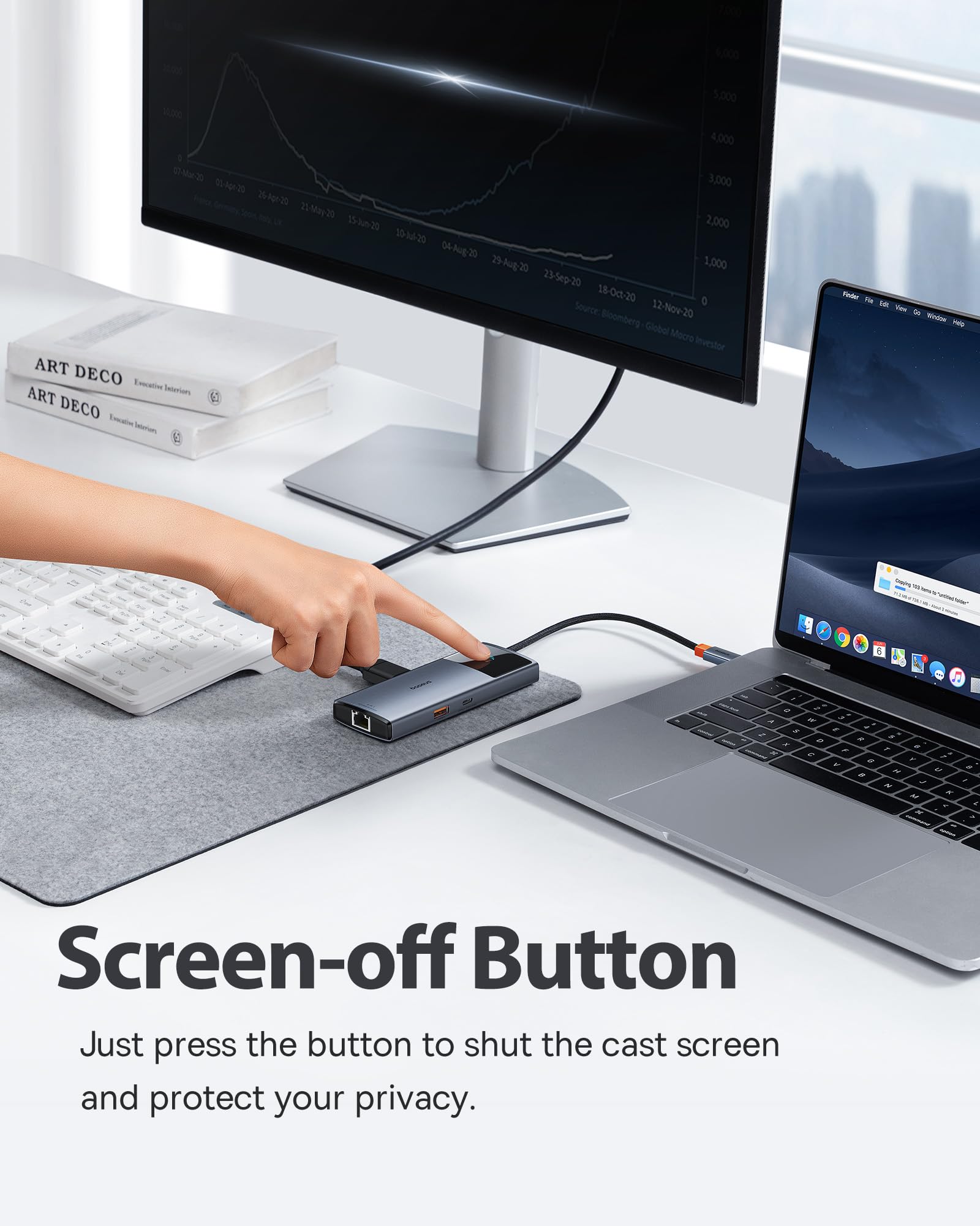 Baseus 10Gbps USB C Hub, 3 USB A/C Data Ports, 4K@60Hz HDMI, Gigabit Ethernet, 100W PD, 6 in 1 USB C Docking Station Compatible for iPhone 15/Dell/HP/Mac/iPad/Microsoft/Steam Deck - Image 6