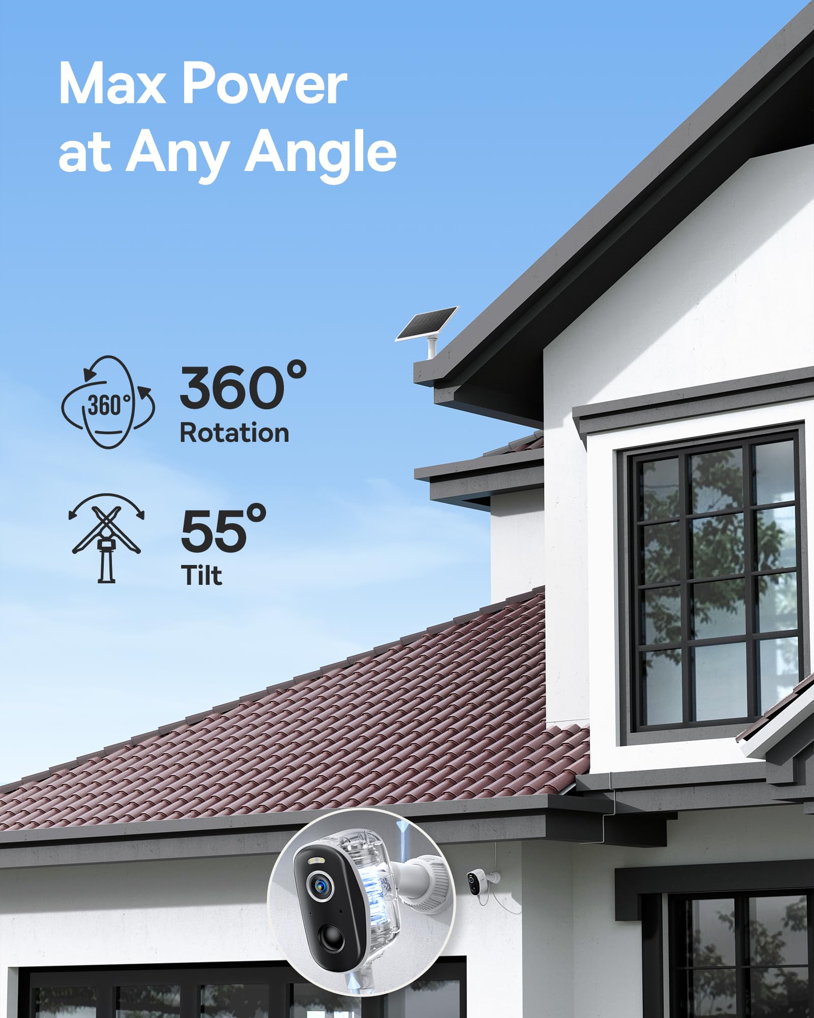 Baseus N1 2-Cam Kit Light Grey with Solar Panel 3W - Image 9