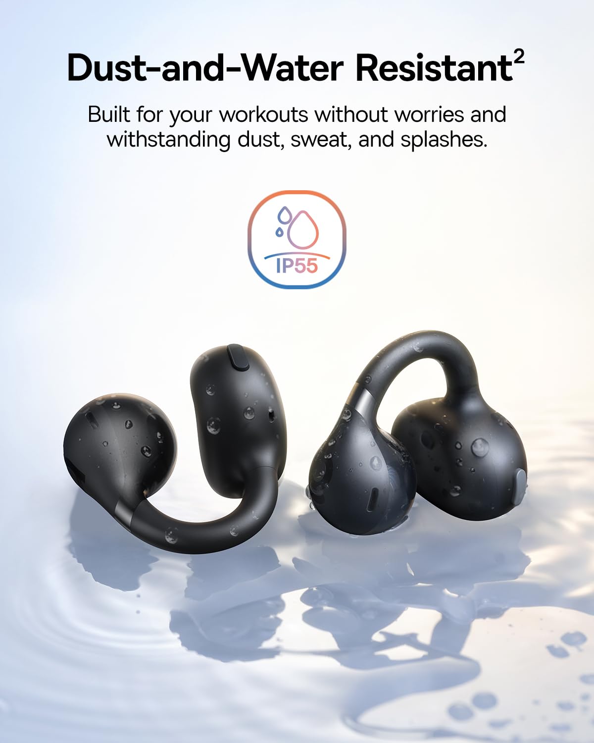Baseus Bass BC1 Open Ear Earbuds Clip-On Headphones, Open-Ring Comfort with Tri-Curve Snug Clip, Powerful Sound with SuperBass, 4-Mic Clear Calls, IP55 Waterproof, 38H Playtime, Lightweight - Image 5