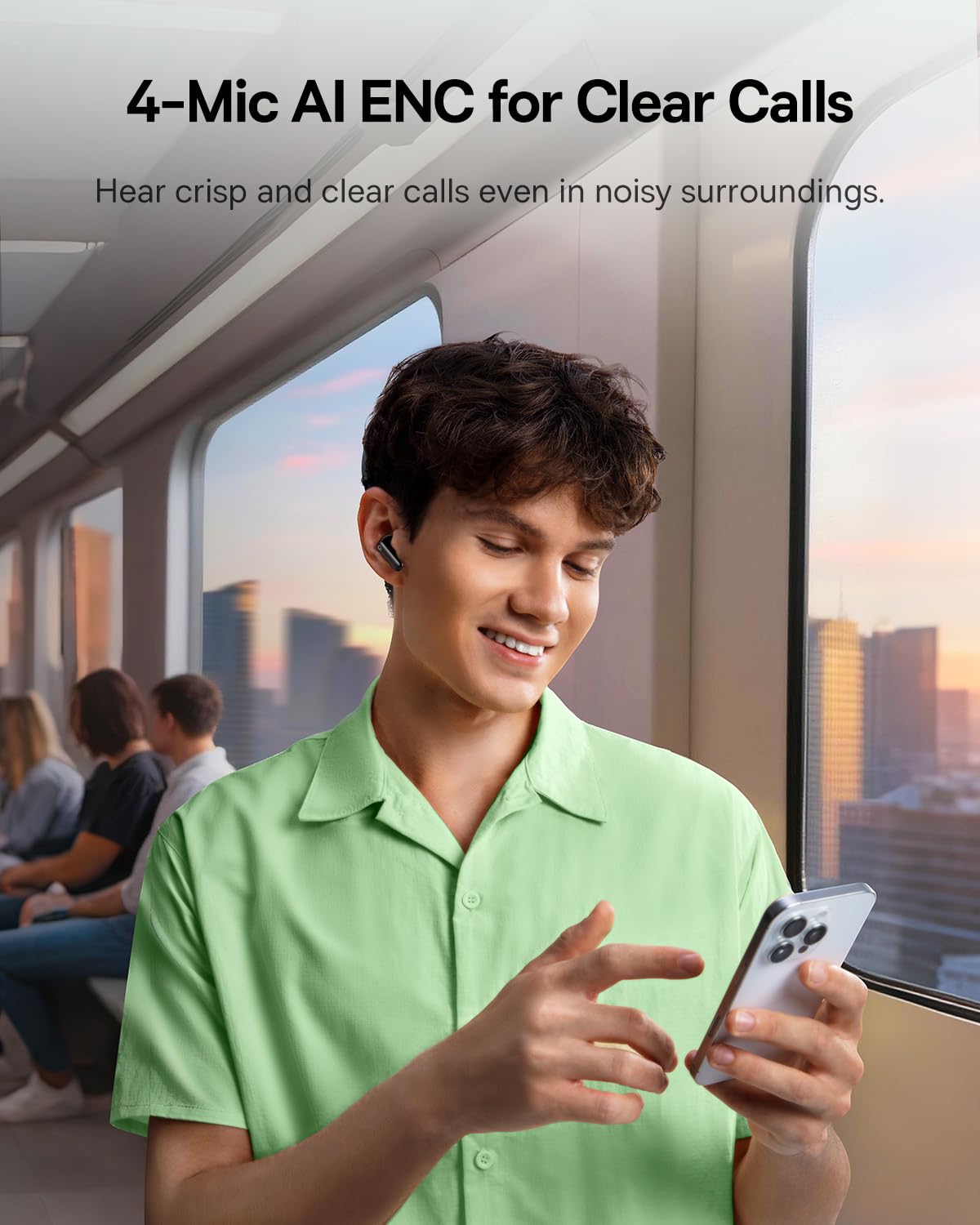 Baseus Bass BP1 NC Hybrid Active Noise Cancelling Wireless Earbuds, 12mm Super-Bass Driver, 41H Playtime, Bluetooth 6.0, IP55 Waterproof, 4-Mic AI ENC, 24 Customizable EQ - Image 4