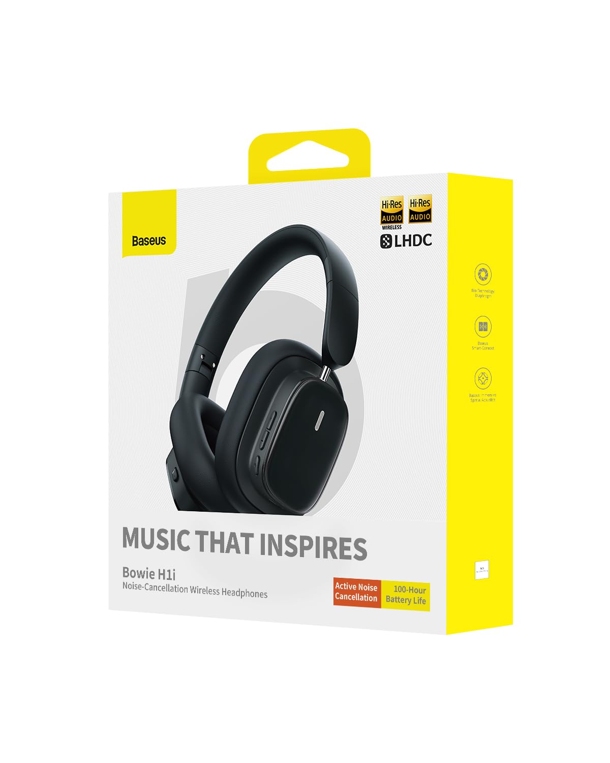 Baseus H1i Bowie ANC Headphone-Black - Image 9