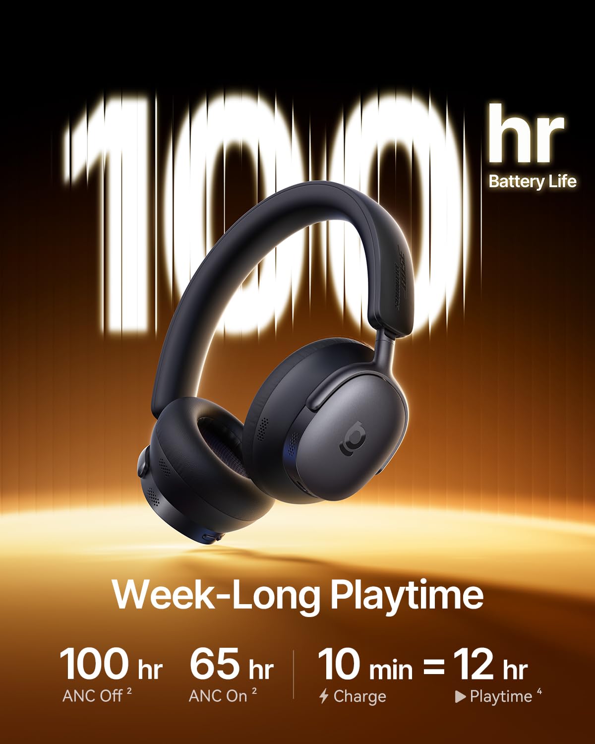 Baseus Inspire XH1 Adaptive Active Noise Cancelling Headphones, Sound by Bose, Dolby Audio, Premium Real-Time Adaptive ANC, Adaptive Tuning Rich Sound, Hi-Res Audio, 100H Playtime - Cosmic Black - Image 6