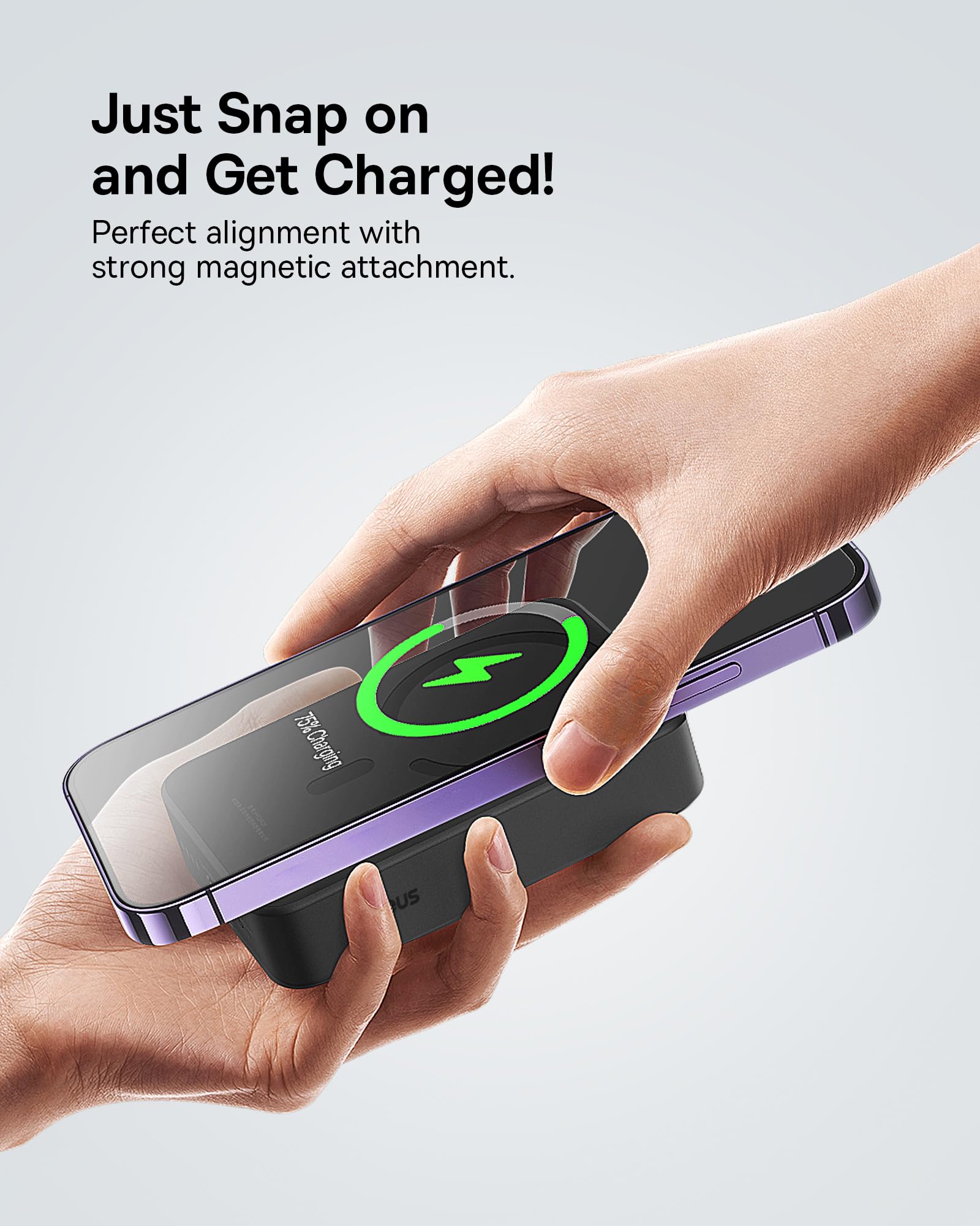 Baseus Magsafe Battery Pack 20000mAh Wireless Portable Charger,PD 20W USB C Fast Charging Battery Pack, Compatible with iPhone 17/16/15/14/13/12 Series, Black - Image 3