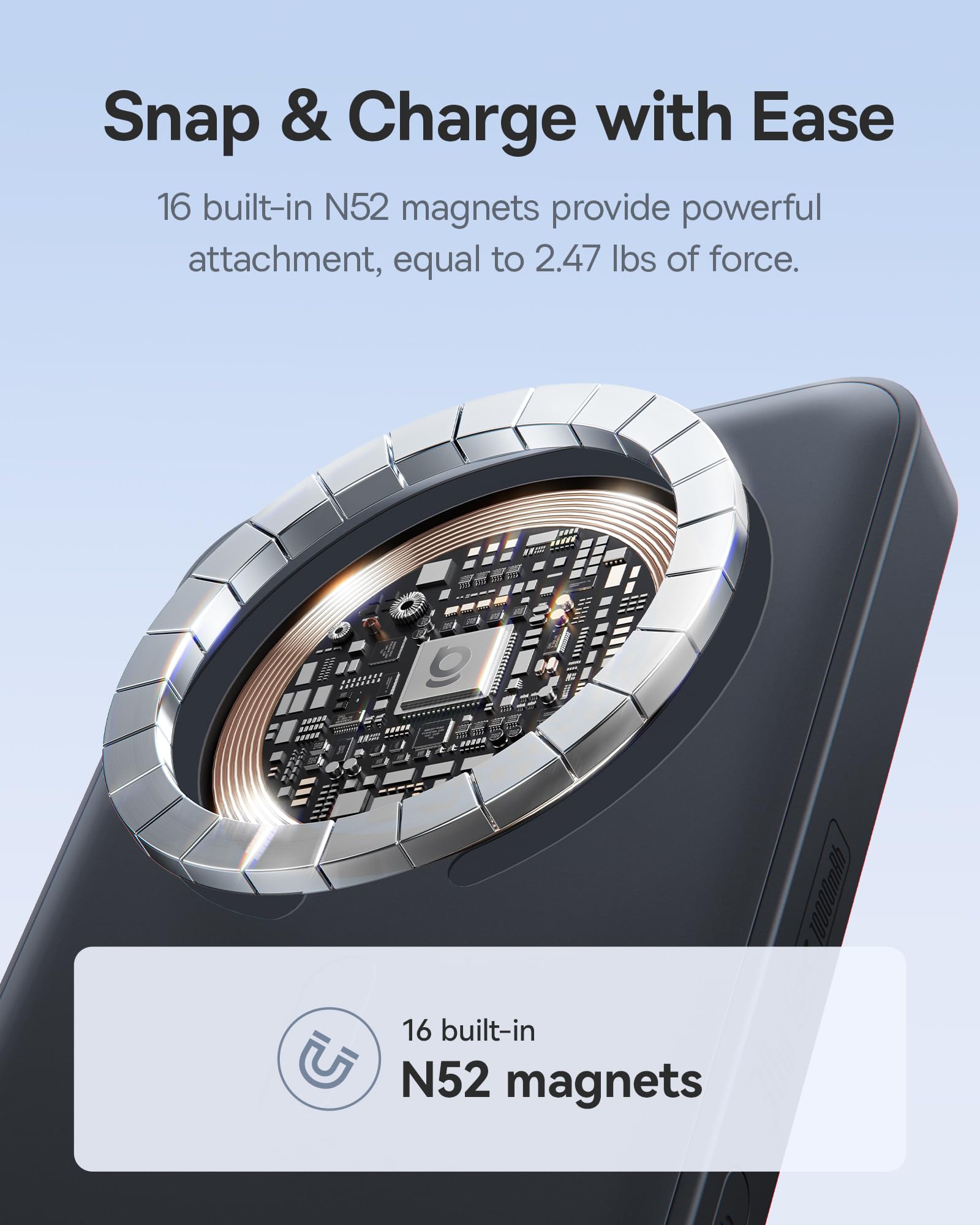 Baseus Magsafe Power Bank, 10,000mAh 30W Magnetic Portable Charger, Fast Charging Wireless Battery Pack with Built-in Braided USB-C Cable for iPhone 17 Pro Max/Air/16/15/14/13, AirPods, iPad and More - Image 7