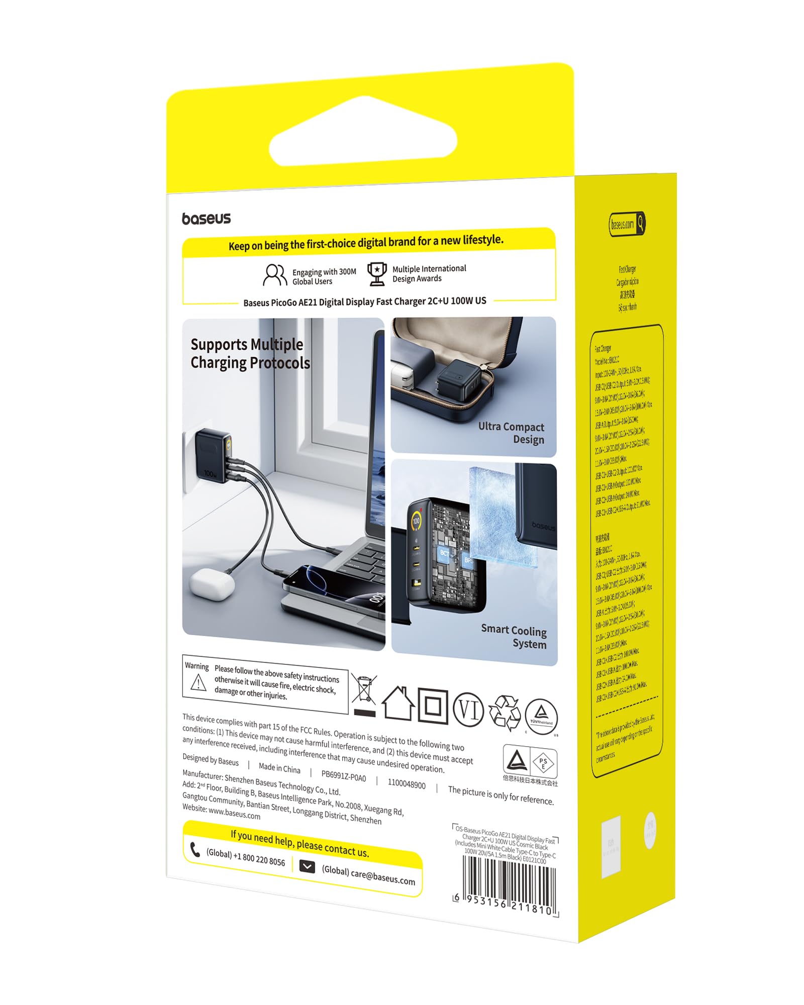 Baseus Picogo 100W USB C Charger, 3-Port Multi-Device Fast Charging Laptop Charger with Smart Display & Touch Control, GaN Power Adapter for MacBook Pro, iPhone 17/16, Pixel, Steam Deck, ROG Ally - Image 9