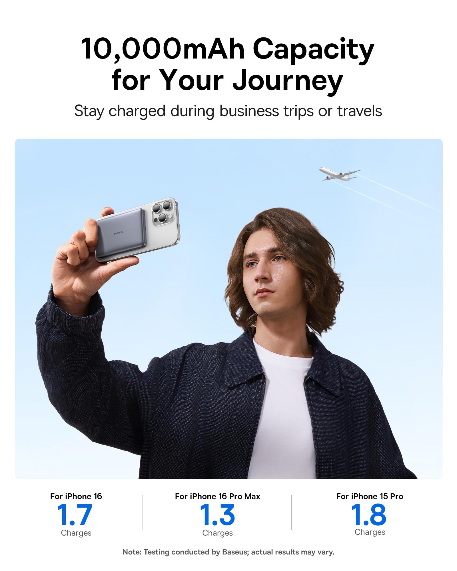 Baseus Picogo Magsafe Portable Charger, Qi2 15W 0.5" Ultra Slim 10000mAh Wireless Power Bank, 27W Fast Charging Magnetic Battery Pack with USB-C for iPhone 17 Pro Max/17 Pro/Air/16/15/14/13/12 - Image 6