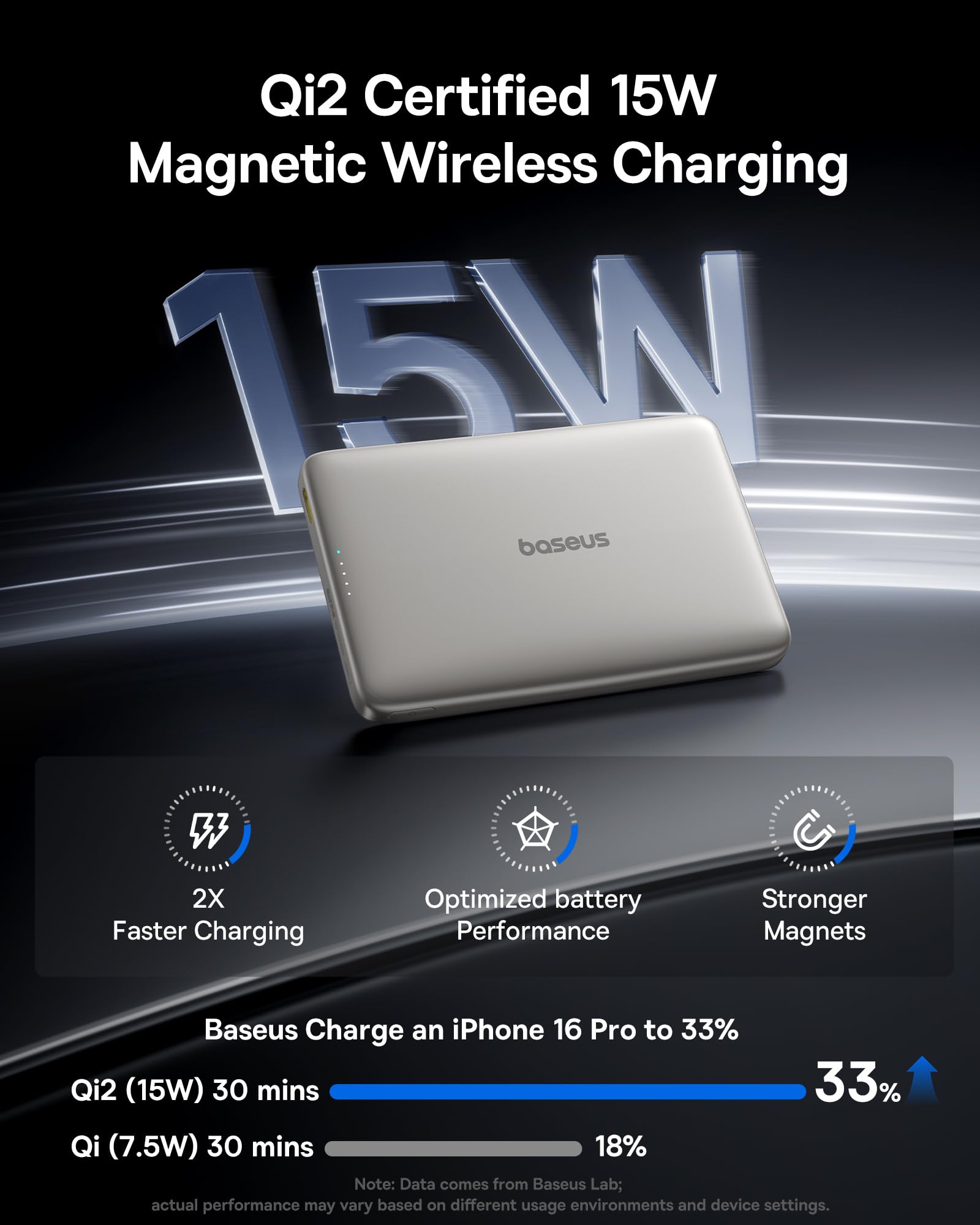 Baseus Picogo Magsafe Portable Charger, Qi2 Certified 0.5" Ultra Slim 15W Wireless Power Bank, 10000mAh 27W Fast Charging Magnetic Battery Pack with USB-C for iPhone 17/16/15/14/13/12 Series Only - Image 4