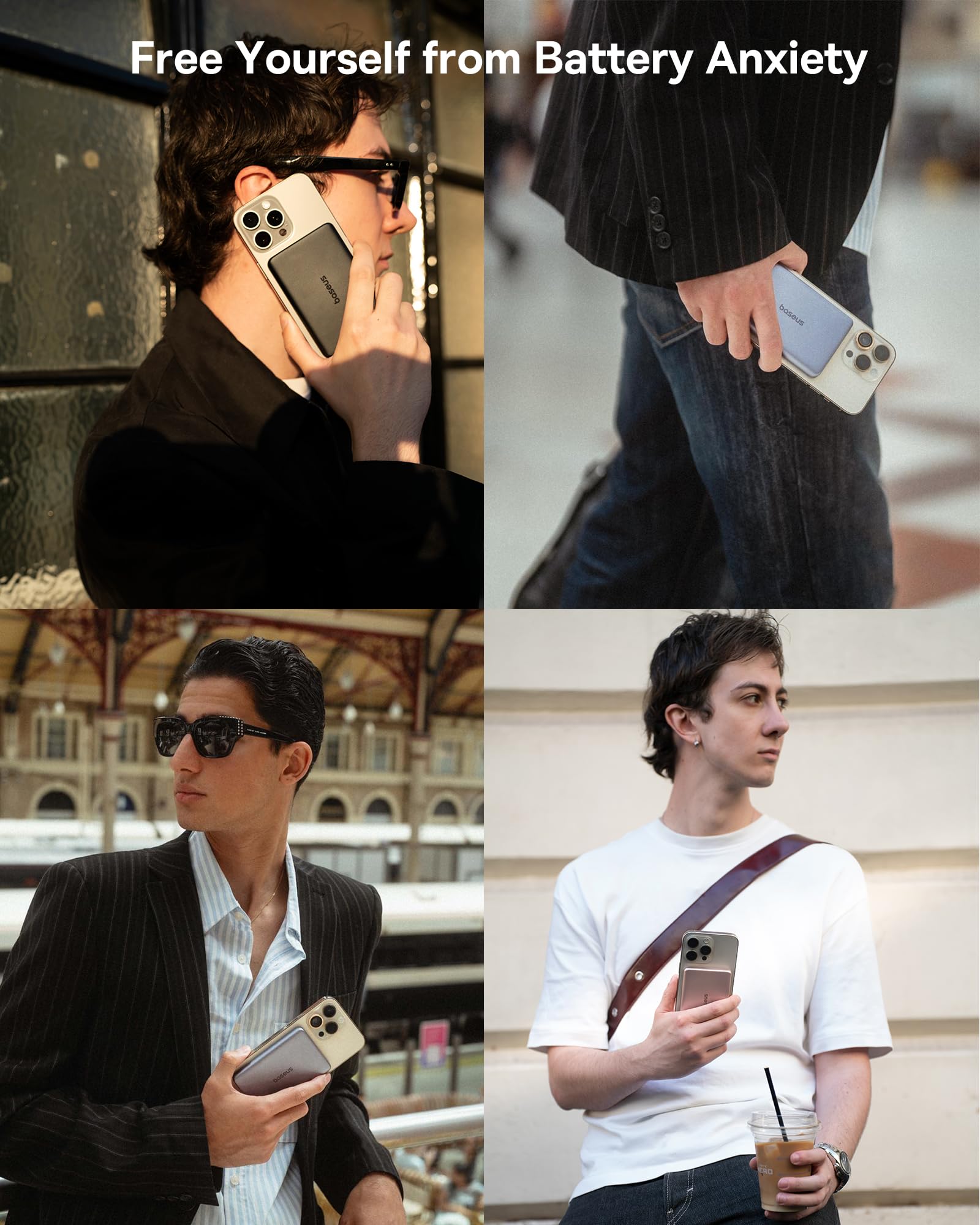 Baseus Picogo Power Bank, 0.3" Ultra Slim 5000mAh MagSafe Portable Charger, Card-Size Magnetic Battery Pack with USB-C Braided Cable, Alloy Wireless Charger for iPhone 17 Pro Max/17 Air/16/15/14/13/12 - Image 8