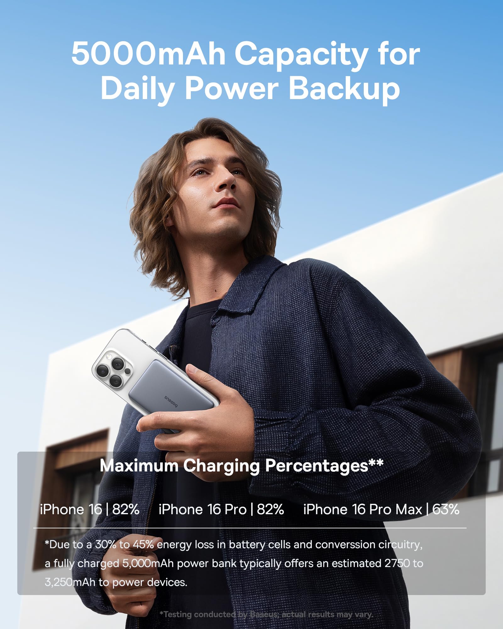 Baseus Picogo Power Bank, 0.3" Ultra Slim 5000mAh MagSafe Portable Charger, Card-Size Magnetic Battery Pack with USB-C Braided Cable, Alloy Wireless Charger for iPhone 17 Pro Max/17 Air/16/15/14/13/12 - Image 9