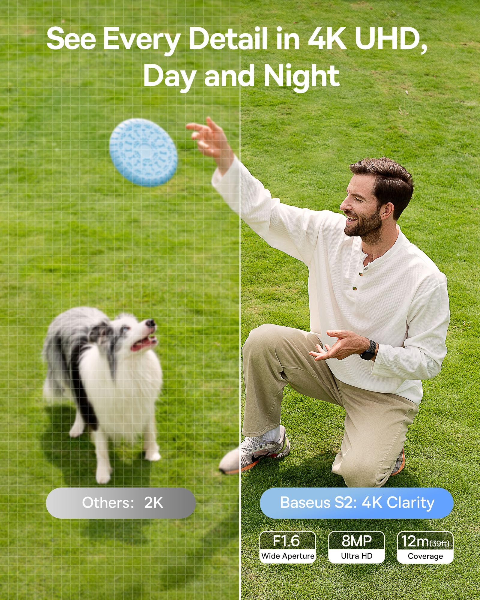 Baseus S2 4K Solar Security Cameras Wireless Outdoor - Radar+PIR Detection, AI Face Recognition, Auto Sunlight-Tracking, Color Night Vision, IP67, No Monthly Fee, Local Storage, Featured at CES 2025 - Image 3