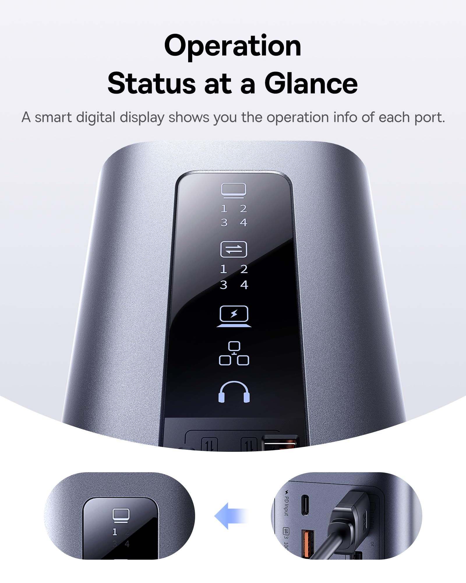 Baseus Spacemate Laptop Docking Station, 11-in-1 USB-C Docking Station for Windows, Triple Display with 4K HDMI & DP, 10Gbps USB-C & USB-A, Ethernet, Audio, 100W PD Charging (Adapter Included) - Image 6