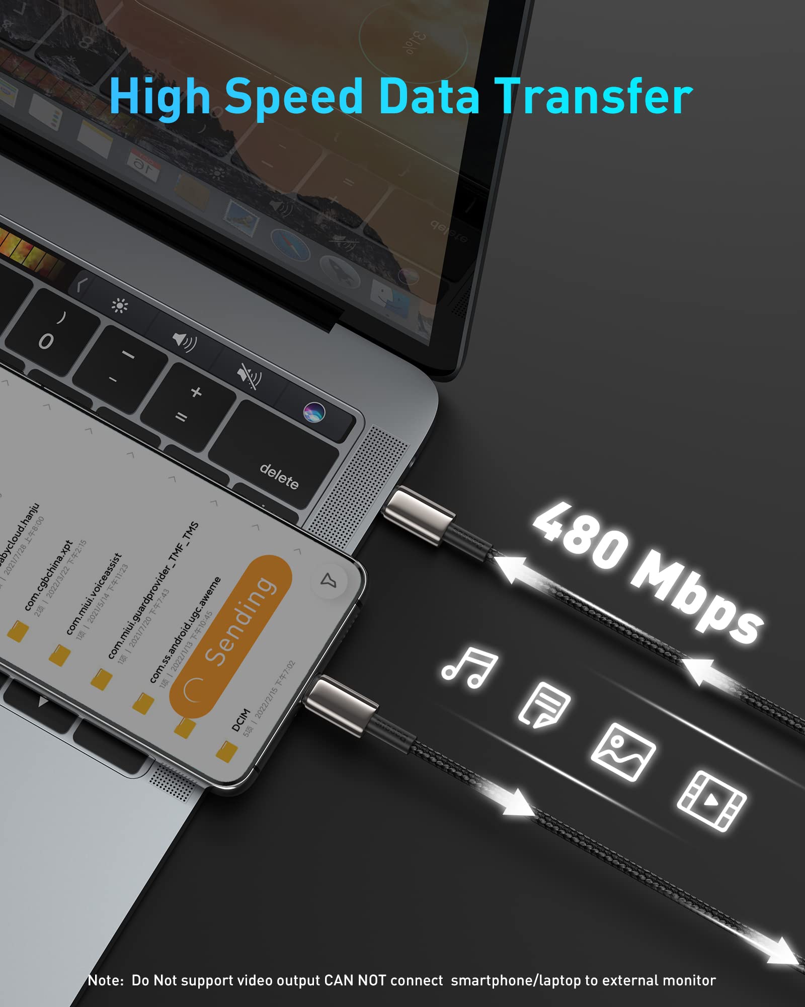 Baseus USB C Cable, 100W PD 5A QC 4.0 Fast Charging USBC to USBC Cable, Zinc Alloy Nylon Braided Type C Charger Cord for iPhone 17 16 Pro Plus Pro Max, MacBook, iPad/mini, Samsung S23/S22+ - Image 5