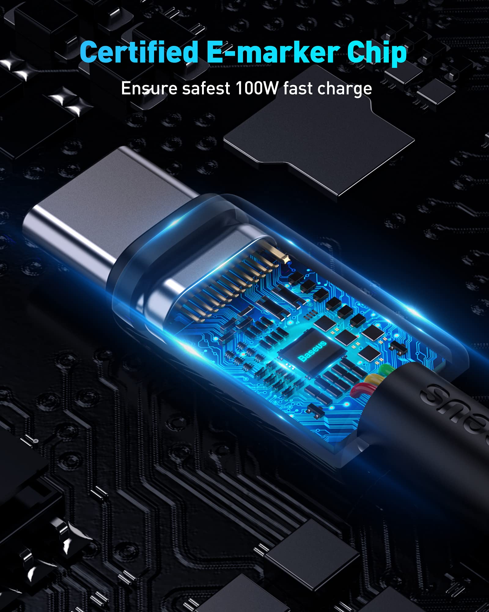 Baseus USB C Cable, 100W PD 5A QC 4.0 Fast Charging USBC to USBC Cable, Zinc Alloy Nylon Braided Type C Charger Cord for iPhone 17 16 Pro Plus Pro Max, MacBook, iPad/mini, Samsung S23/S22+ - Image 6