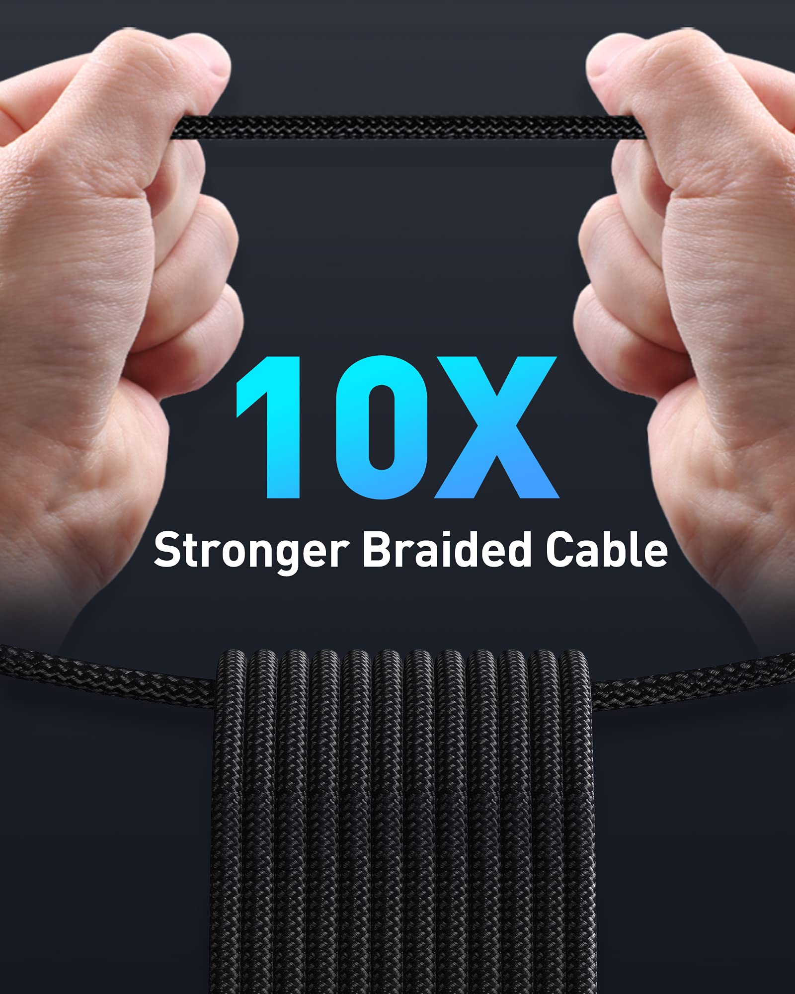 Baseus USB C Cable, 100W PD 5A QC 4.0 Fast Charging USBC to USBC Cable, Zinc Alloy Nylon Braided Type C Charger Cord for iPhone 17 16 Pro Plus Pro Max, MacBook, iPad/mini, Samsung S23/S22+ - Image 7