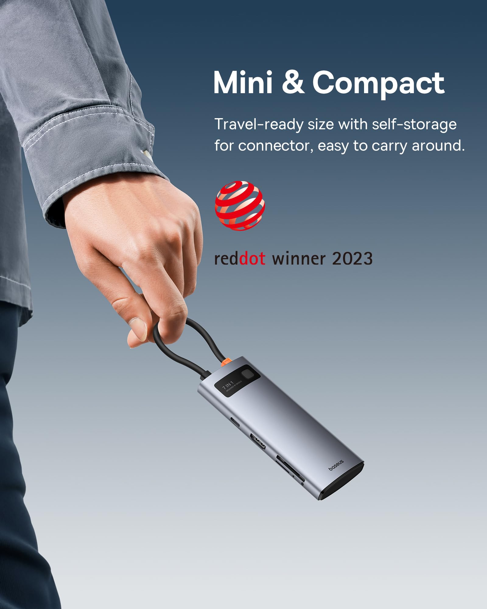 Baseus USB C to HDMI Adapter, 4K@60Hz USB C Docking Station, 7 in 1 USB C Hub with 3 USB-A, PD 100W, TF/SD Card Reader, Compatible for iPhone 15/Mac/Dell/Acer/HP/ASUS/Steam Deck/Rog Ally - Image 6