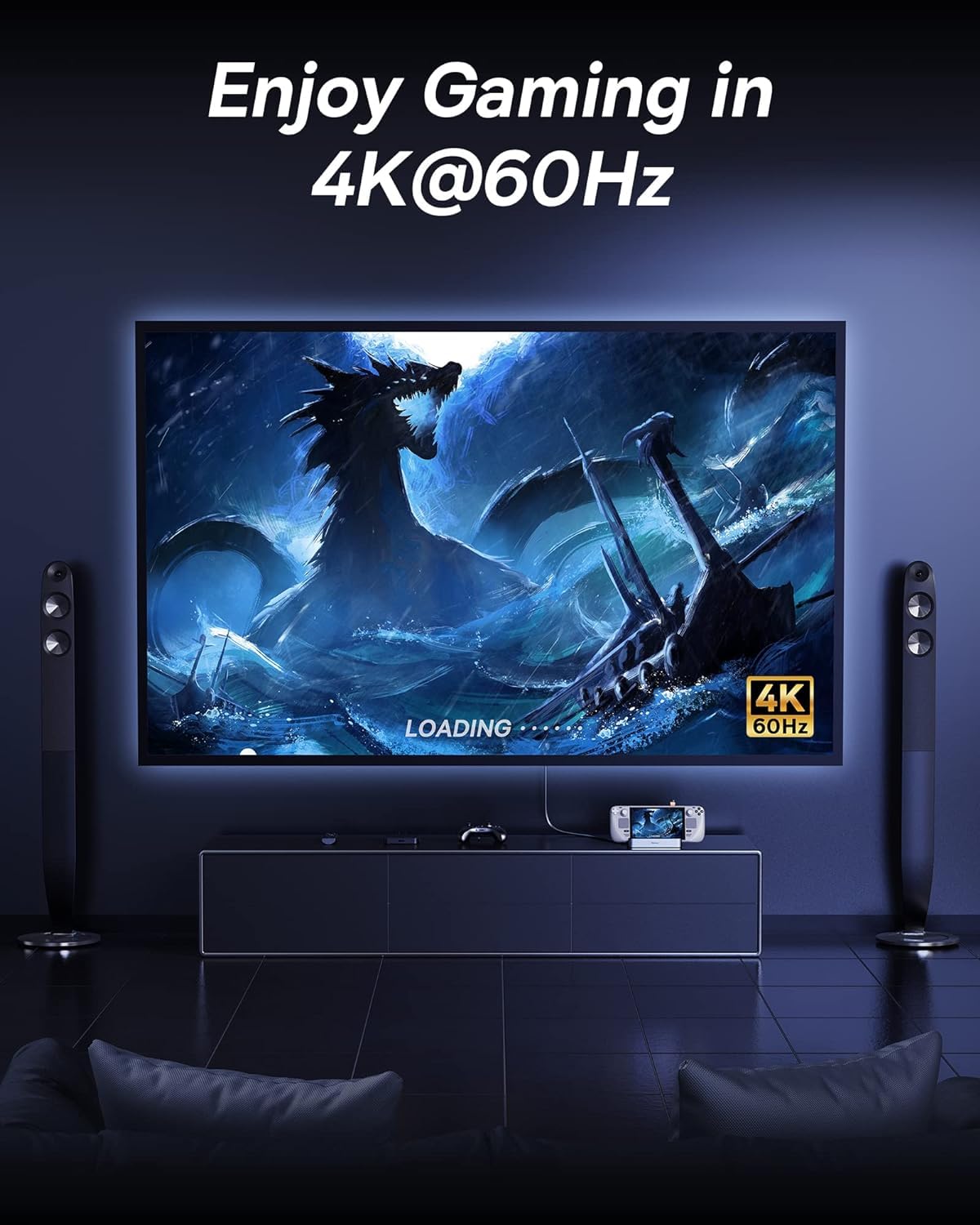 Steam Deck Dock, Baseus 6-in-1 Docking Station for Steam Deck/ROG Ally X/Legion Go with HDMI 2.0 4K@60Hz, Gigabit Ethernet, Adjustable Stand Design, 100W PD and 3 USB-A 3.0 Ports - Image 4