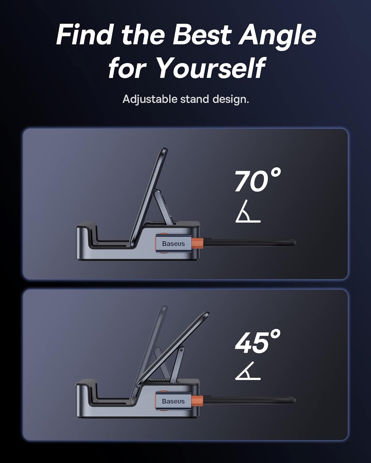 Steam Deck Dock, Baseus 6-in-1 Docking Station for Steam Deck/ROG Ally X/Legion Go with HDMI 2.0 4K@60Hz, Gigabit Ethernet, Adjustable Stand Design, 100W PD and 3 USB-A 3.0 Ports - Image 6